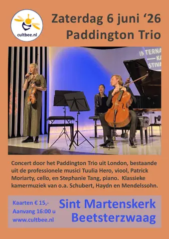 Concert Paddington Trio viool cello pian